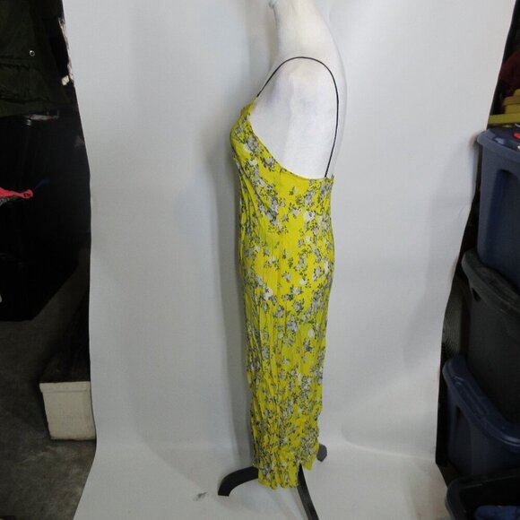 Rag & Bone Women's Yellow Floral Spaghetti Strap Midi Dress Size 4 - Picture 5 of 6